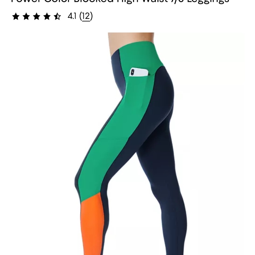 Sweaty Betty Power Color Blocked High Waist 7/8 Leggings Size 8 NWOT